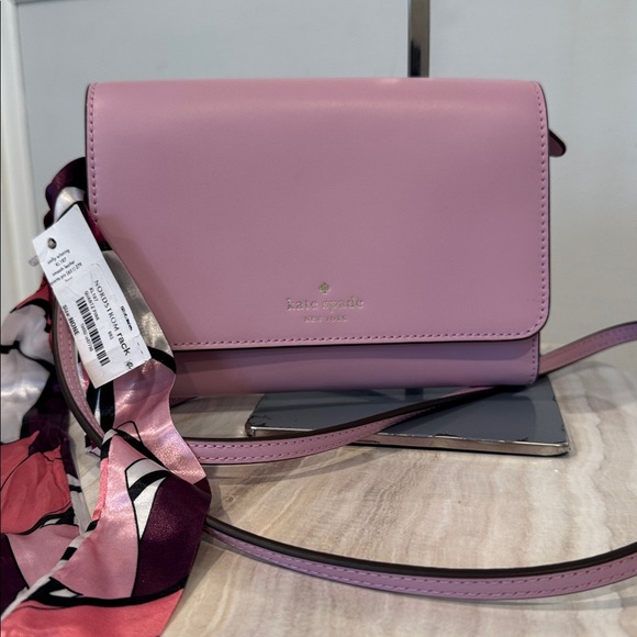Kate Spade Crossbody Kerri Small Leather Lilac Bag NWT - Picture 3 of 16